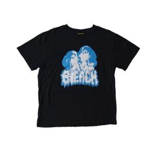 Bleach Black Cotton Blue & White Puppy Graphic Print Unisex T-Shirt Adult Large